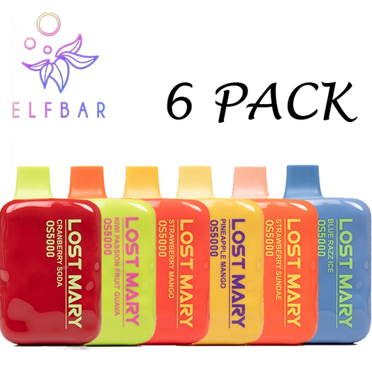 Elf Bar Lost Mary OS5000 Puffs Disposable Vape - 6 Pack - Vapes Xpress