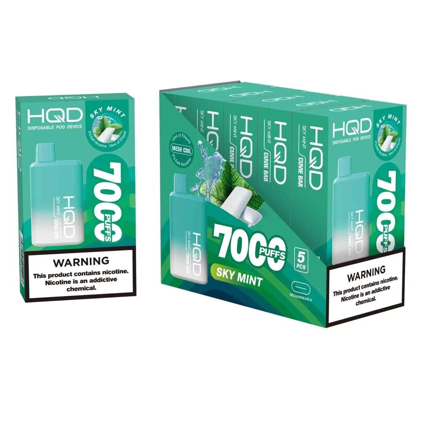 HQD Cuvie Bar 7000 Puffs Disposable Vape - 6 Pack - Vapes Xpress